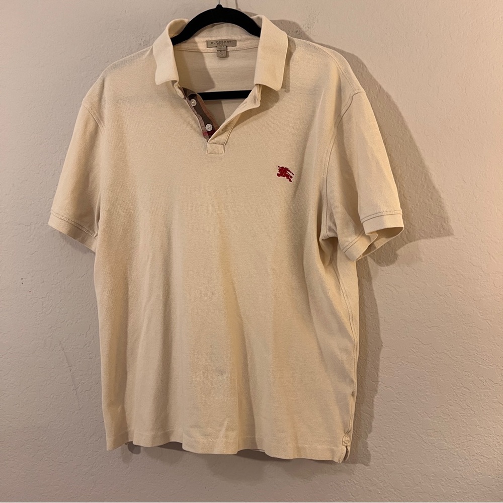 Burberry Brit Polo Shirt Beige Men’s Size XL Classic Luxury